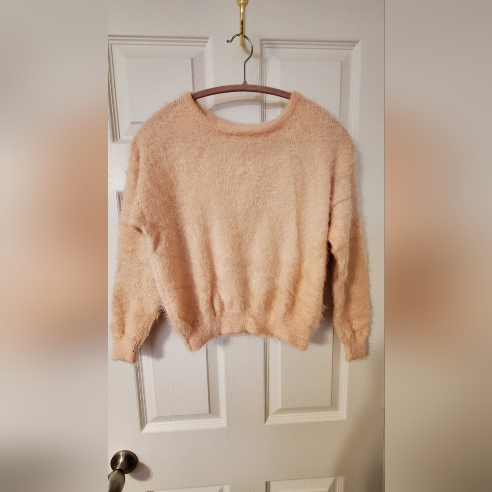 Soft Fuzzy Sweater - Light Pink